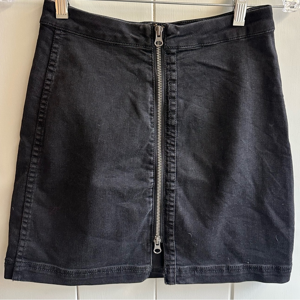 Free People - stretch denim zipper skirt - 4